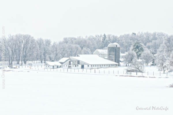 Grain Farm in the Snow